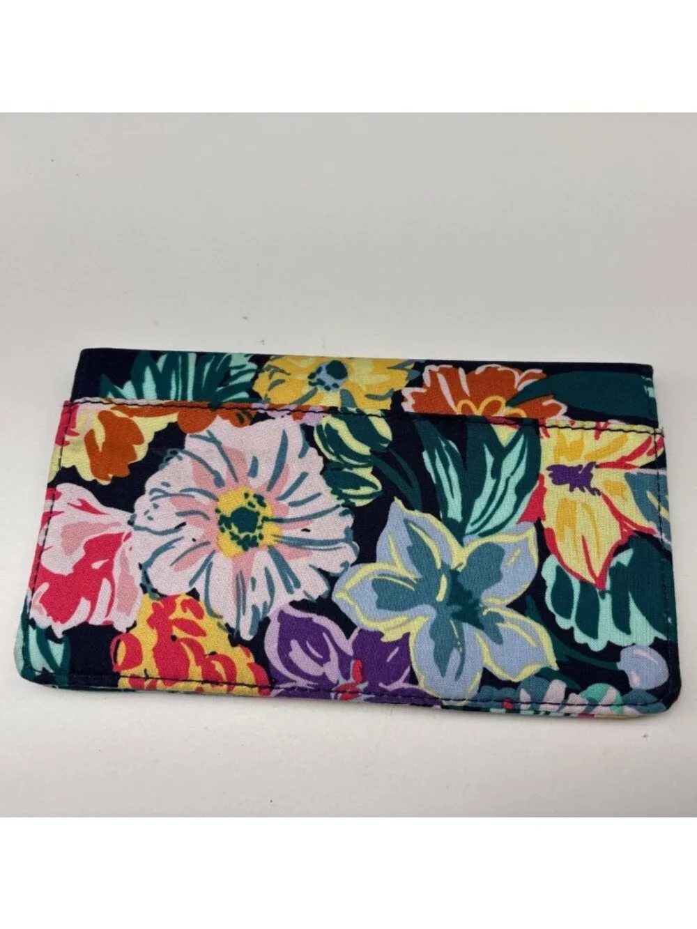 Vera Bradley Happy Blooms Checkbook Cover Vibrant Multicolor Lightweight Case - Picture 3 of 7